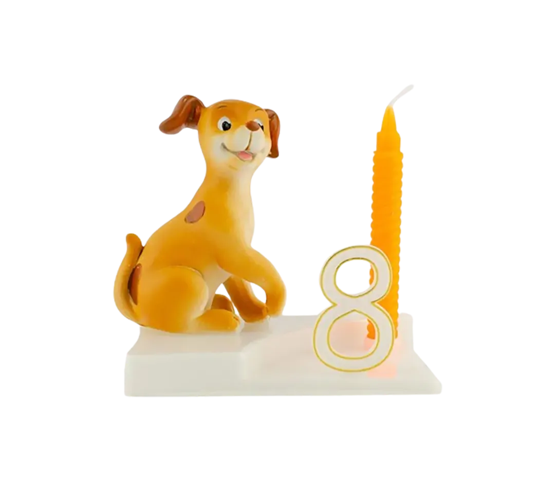 Bougie chien joyeux