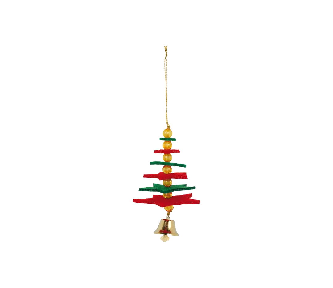 Sapin feutrine rouge et vert - 11cm