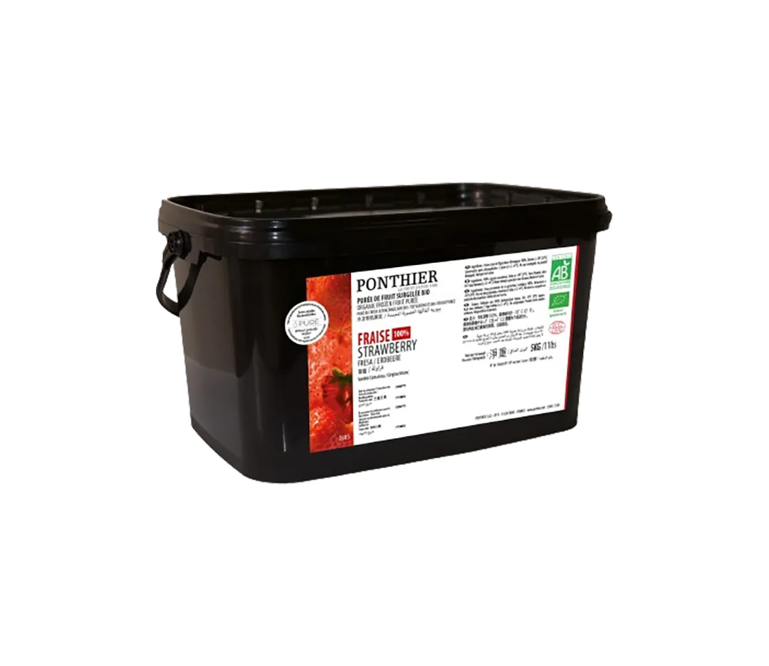 Purée de fraise bio surgelée seau 5kg
