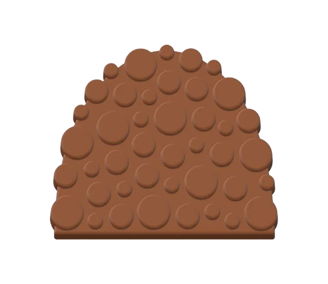 Plaque embout de bûche bulles