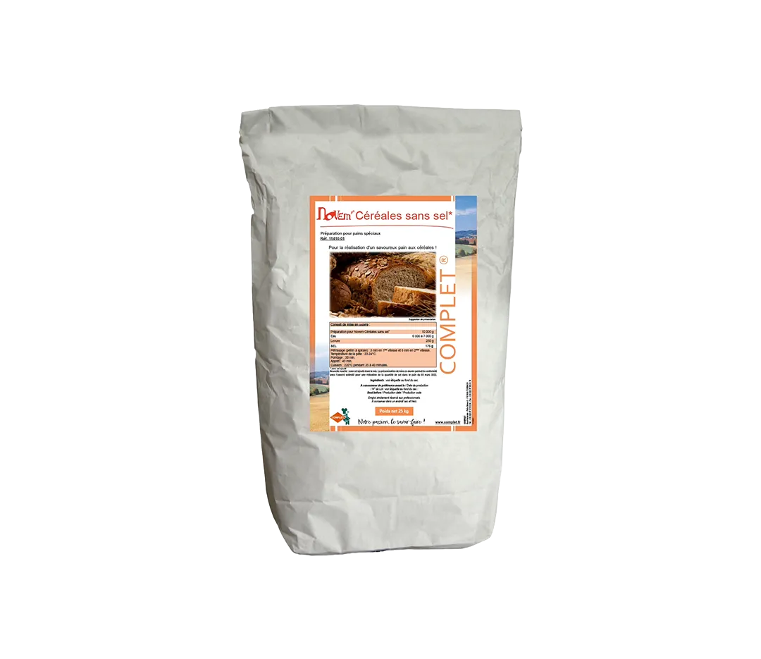 Farine novem céréales sans sel - 25kg