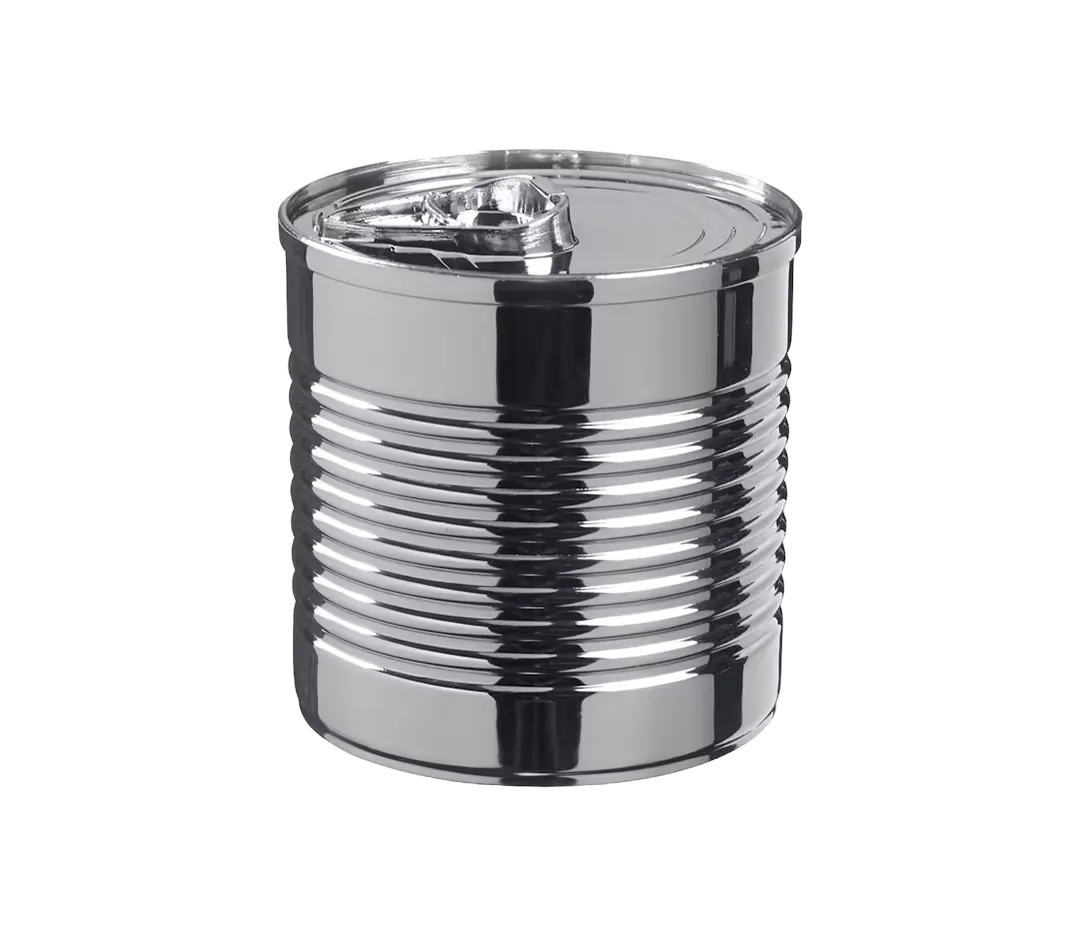 Verrine boite de conserve argentée