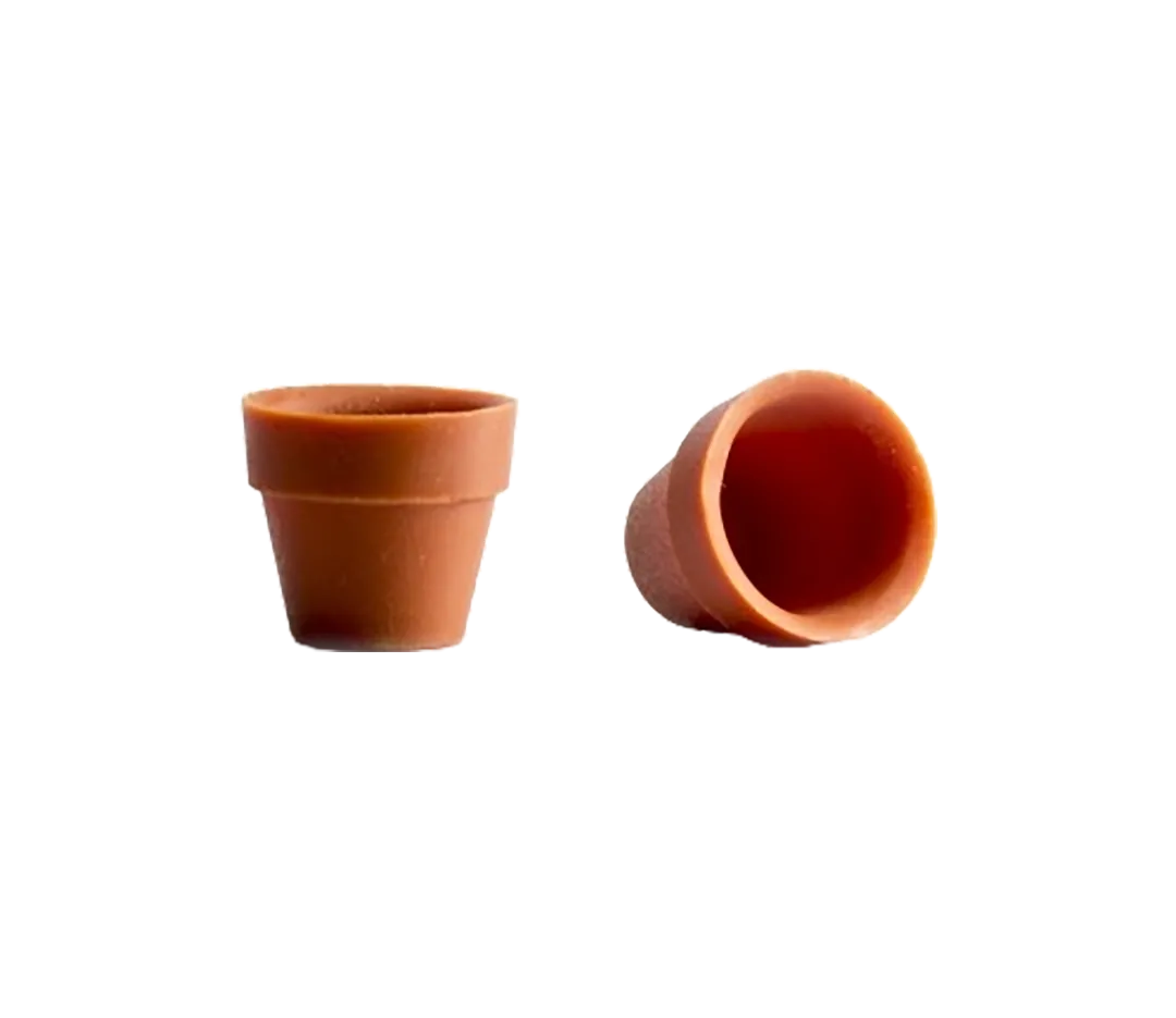 Pot de fleur orange en chocolat x24