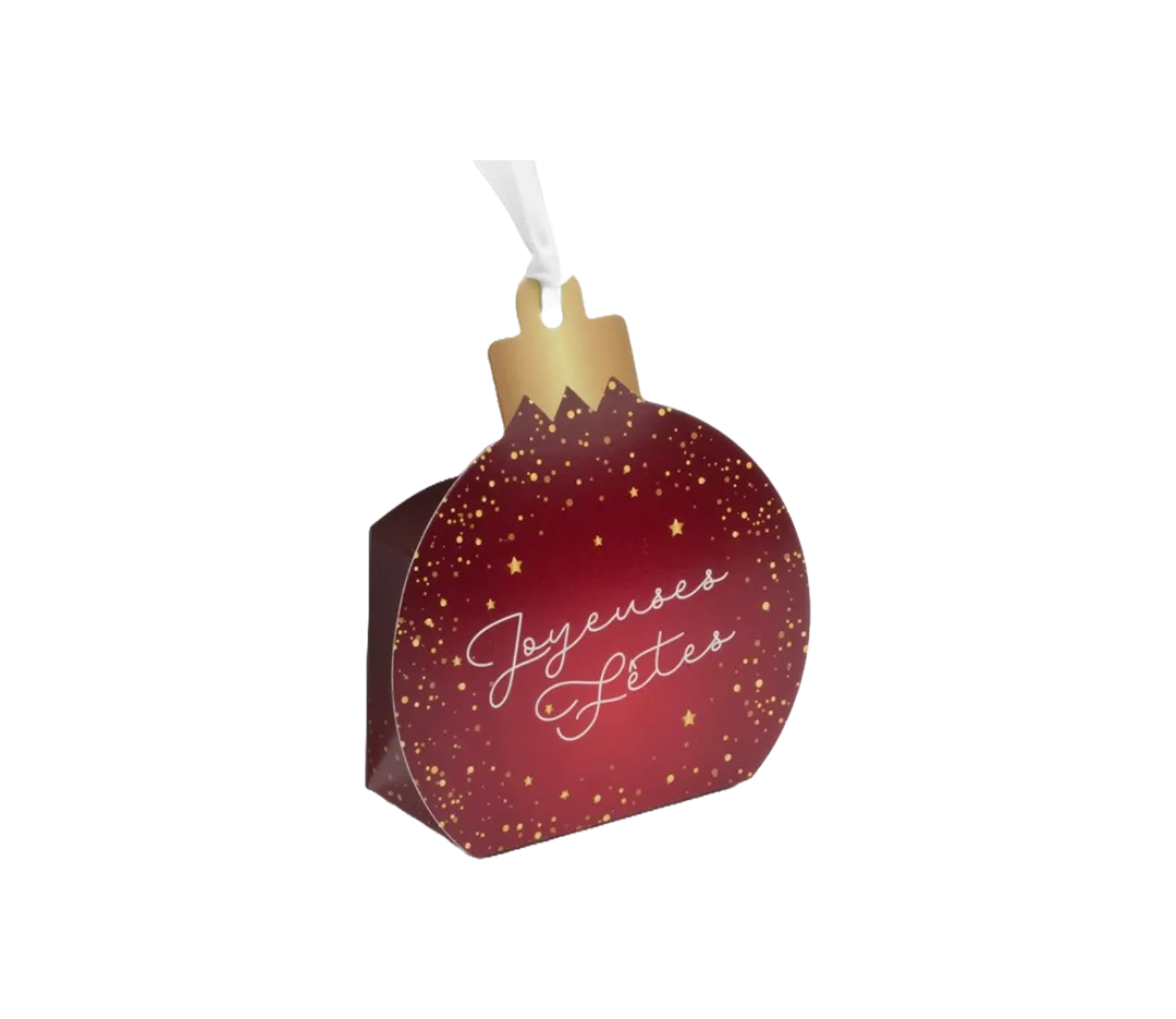 Ballotin joyeuse fêtes rouge et or