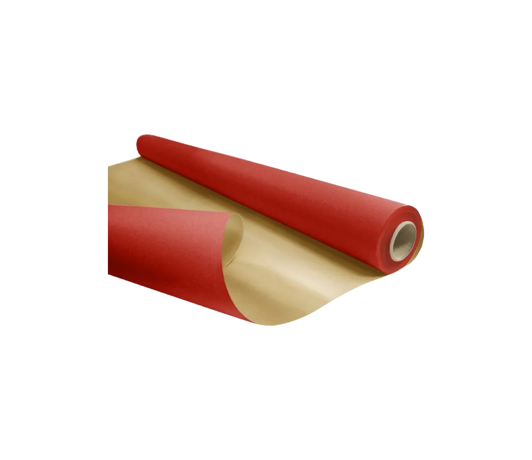 Papier cadeau kraft métal rouge/or 50m