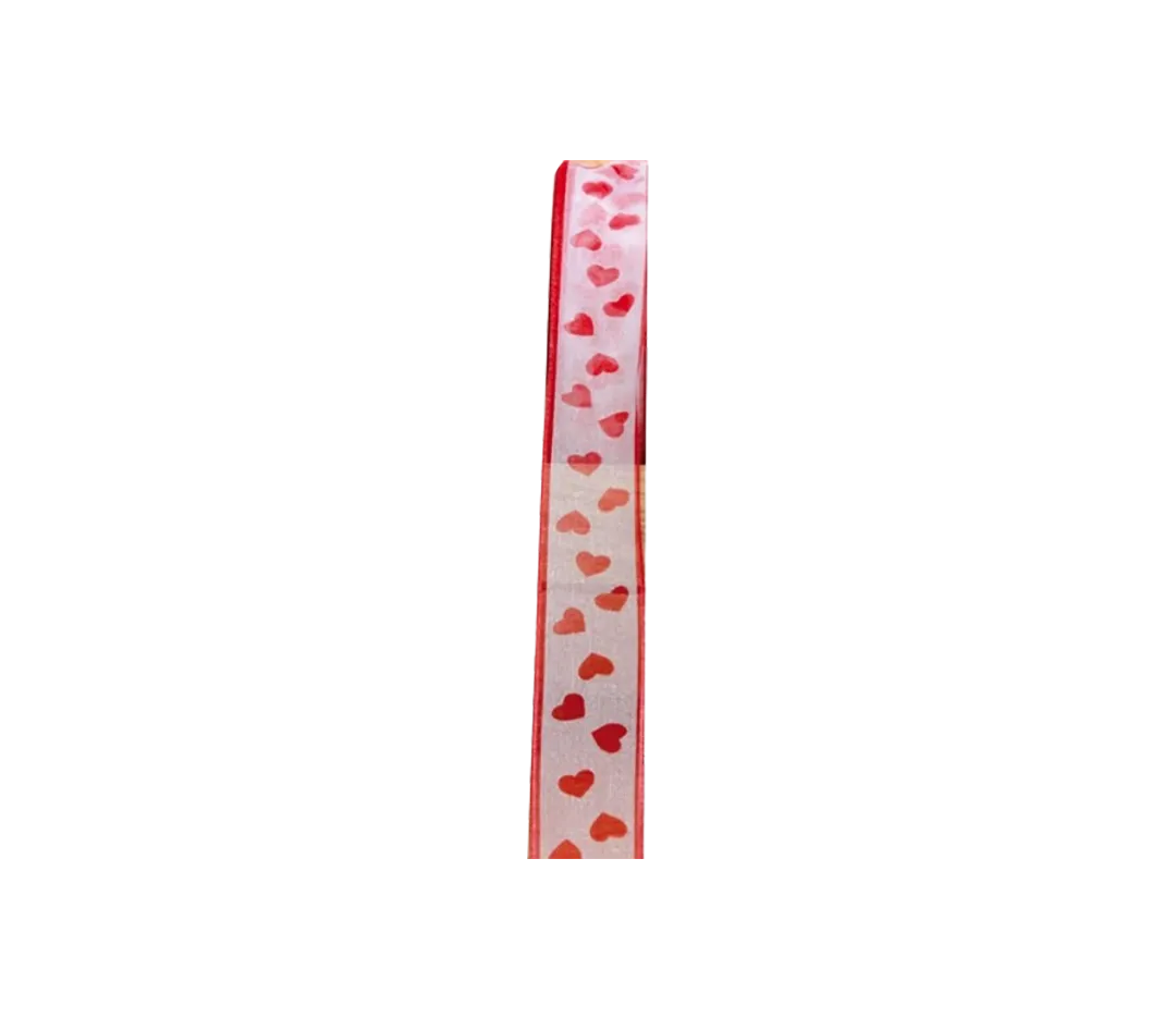 Ruban voile coeur rouge