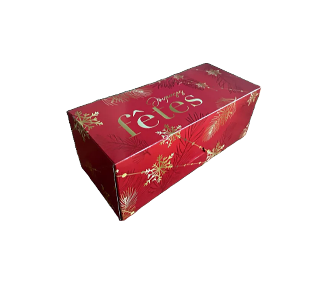 Boîte Bûche De Noël Noire Avec éclats Dorés - Lot De 25 - Emballage Pâtisserie Festif - 6