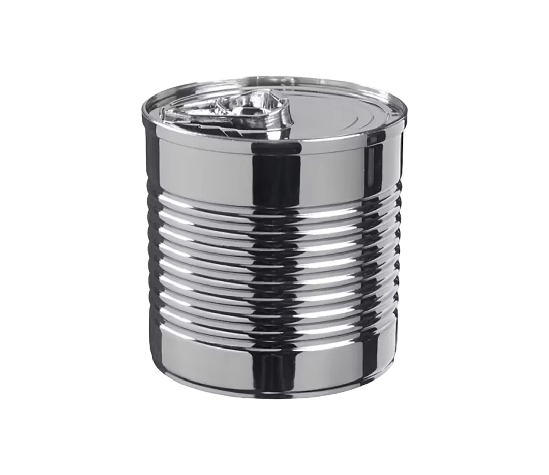 Verrine boite de conserve argentée