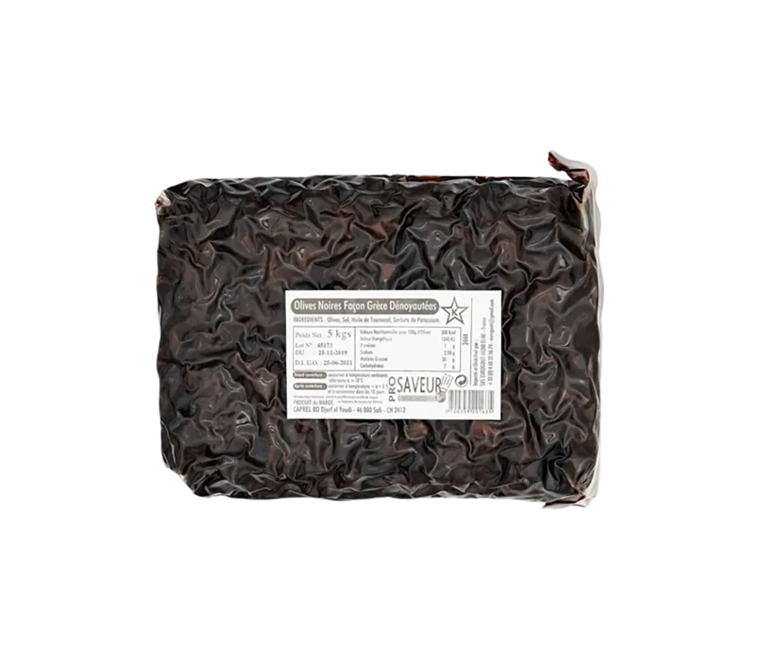 Olives noires grecques dénoyautées - 5kg