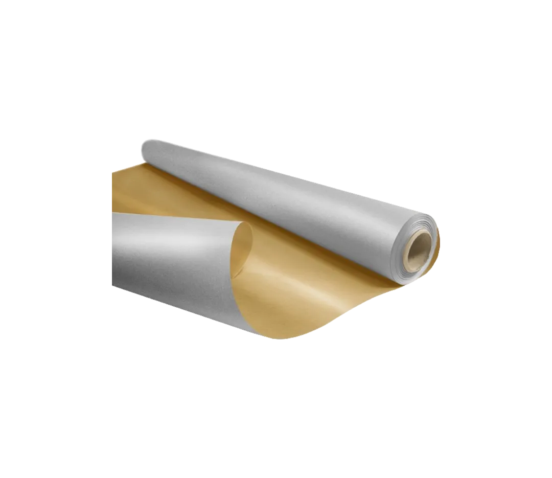 Papier cadeau kraft argent/noir 50m