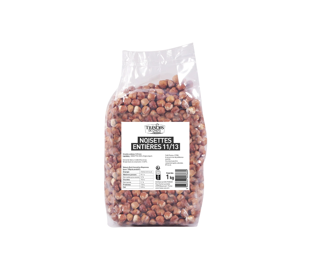 Noisettes entières brutes - 1kg