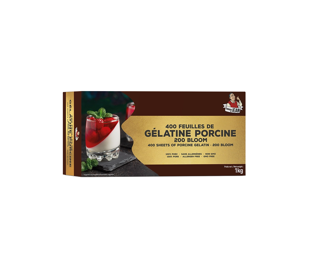 Gélatine porcine 200 bloom - 400 feuille