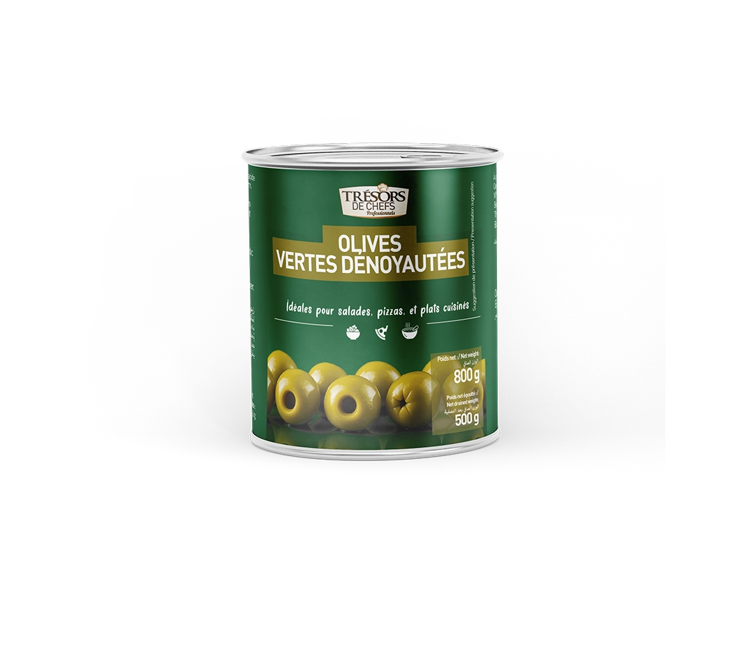 Olives vertes dénoyautées 4/4 | TDCP - 500 g